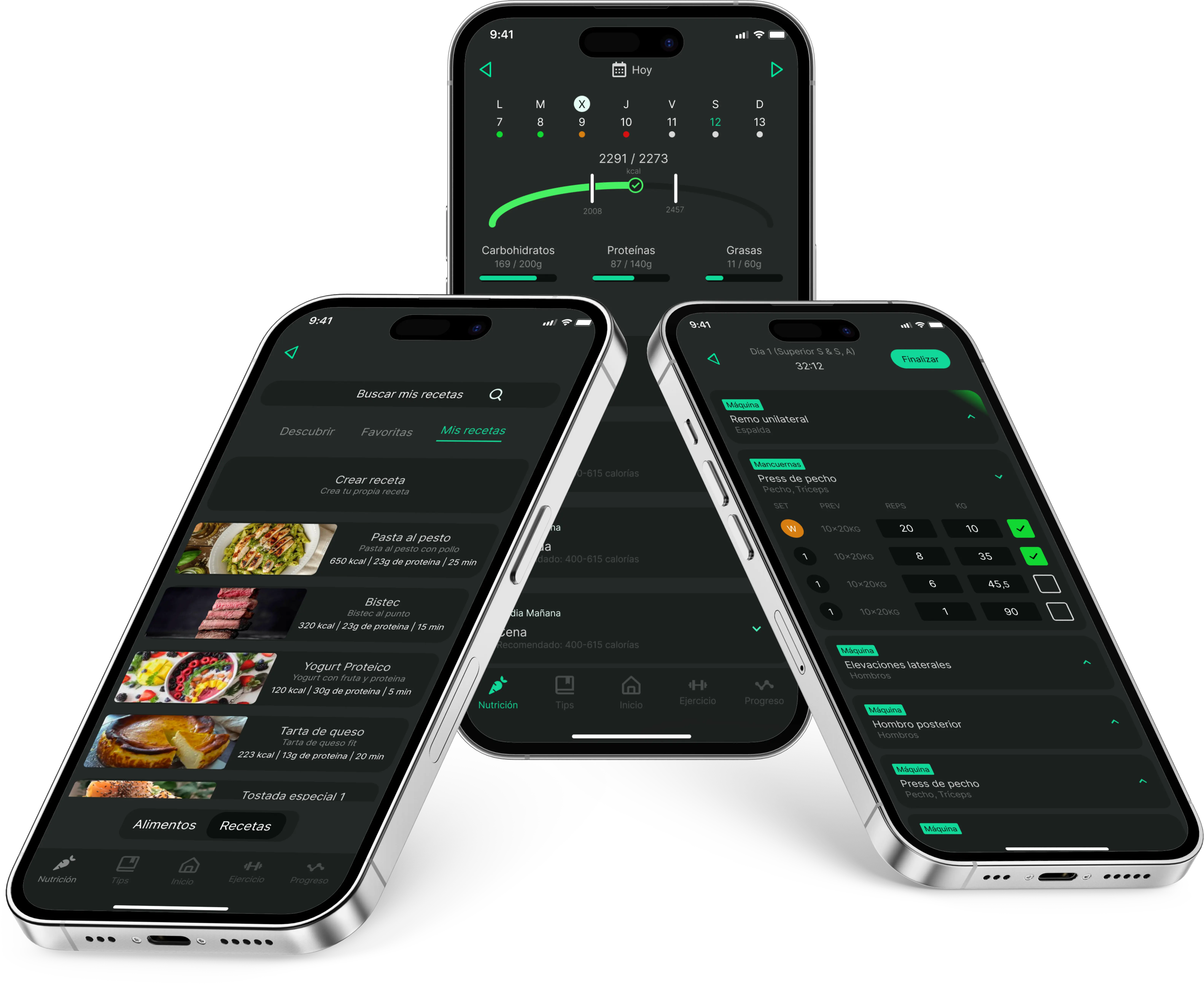 Mockup de teléfono con la aplicación